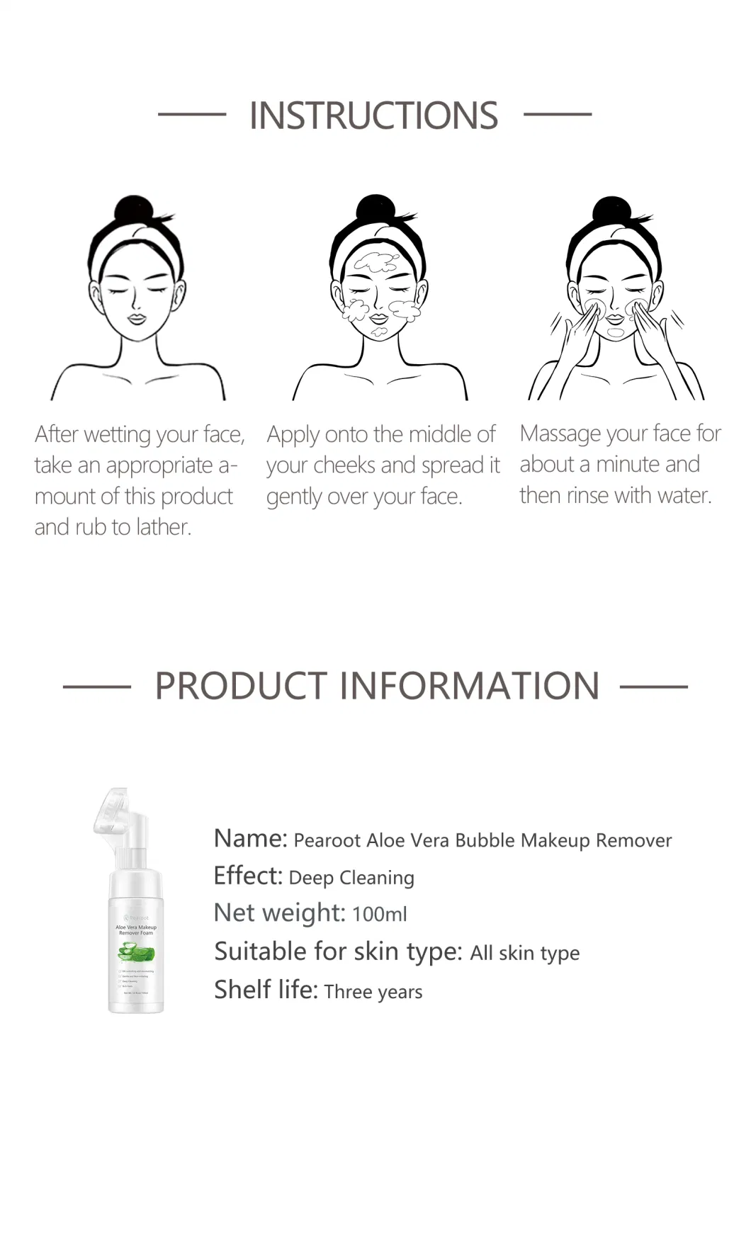 Press-Type Makeup Remover Bubble Water Makeup Remover Is Mild and Non-Irritating