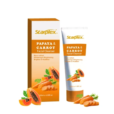 Detergente viso naturale per pelli sensibili Papaya Carota Controllo olio vegano Detergente viso delicato e pulito