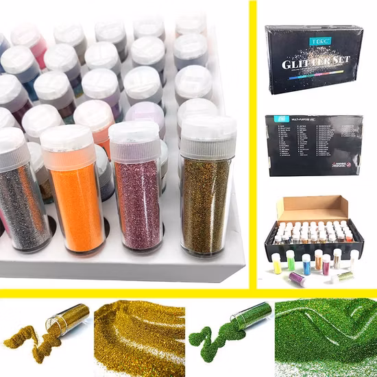 Cosmetici 9 colori sciolti pigmenti glitter luccicanti impermeabili lunghi